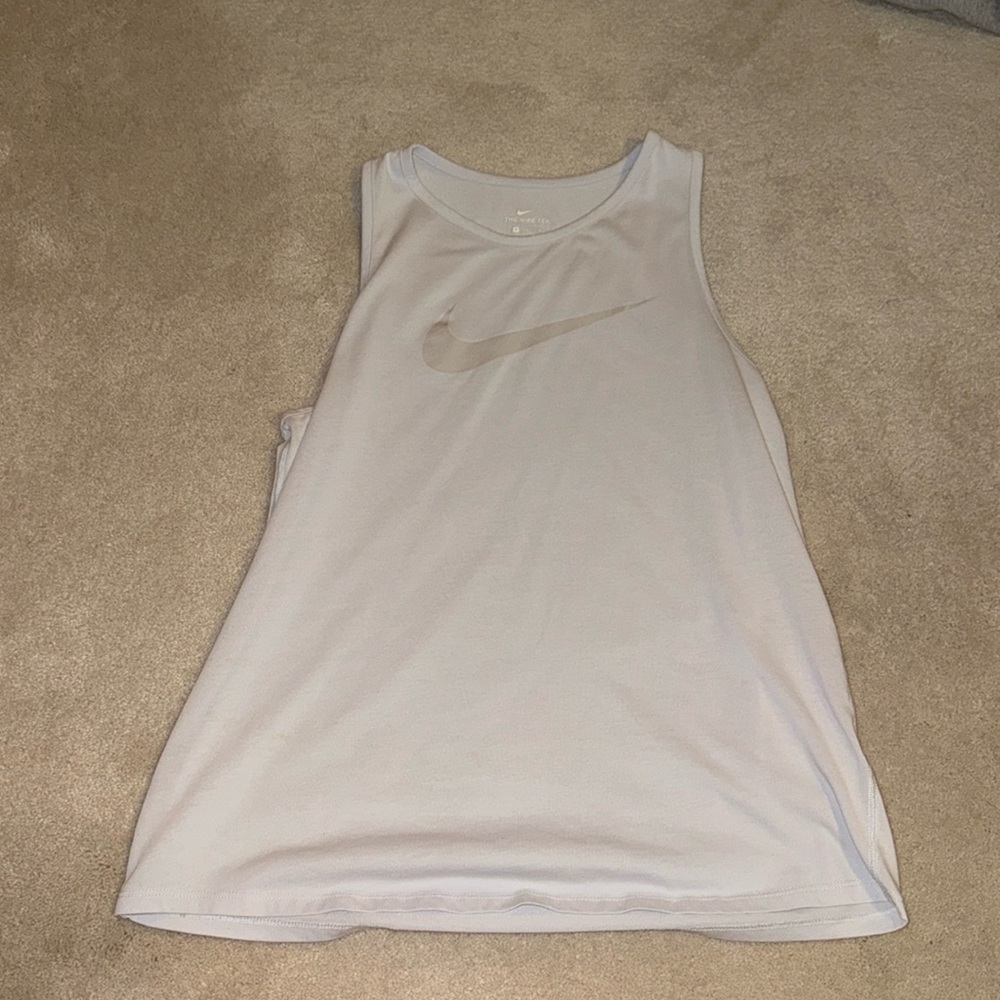 The Nike tee dri-fit medium white tank top